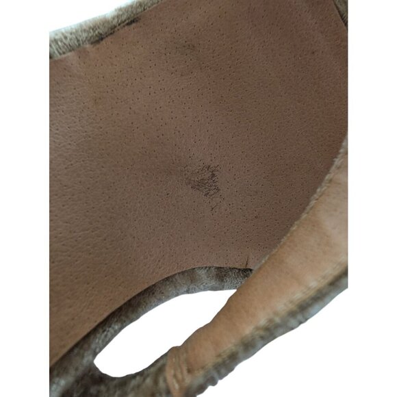 Urban Outfitters UO Velvet Heels Shoes Wedge Platform Block Strap Women Size 10 - Picture 9 of 10